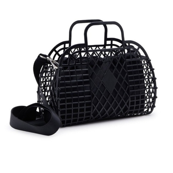 No Boundaries Juniors Jelly Crossbody Handbag with Top Handle - Picture 2 of 4